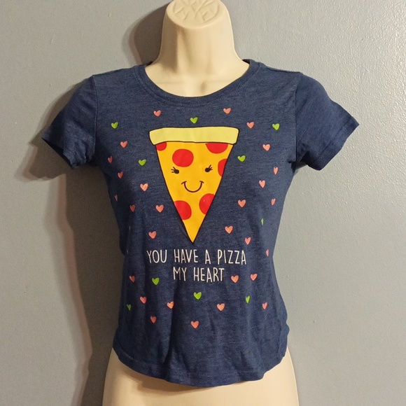 Evy of California girls you have a pizza my heart top with a slice of pizza - Picture 3 of 17